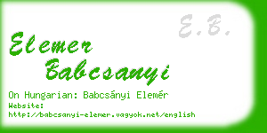 elemer babcsanyi business card