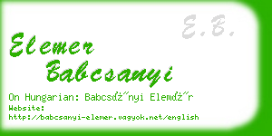 elemer babcsanyi business card